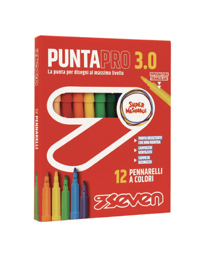 Flomasteri Seven puntapro 3.0, 12 kom